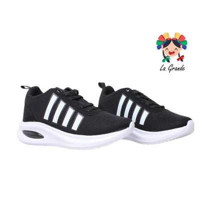 V-036 VANNI CLUB Negro Blanco Tenis Deportivo para Dama y Joven