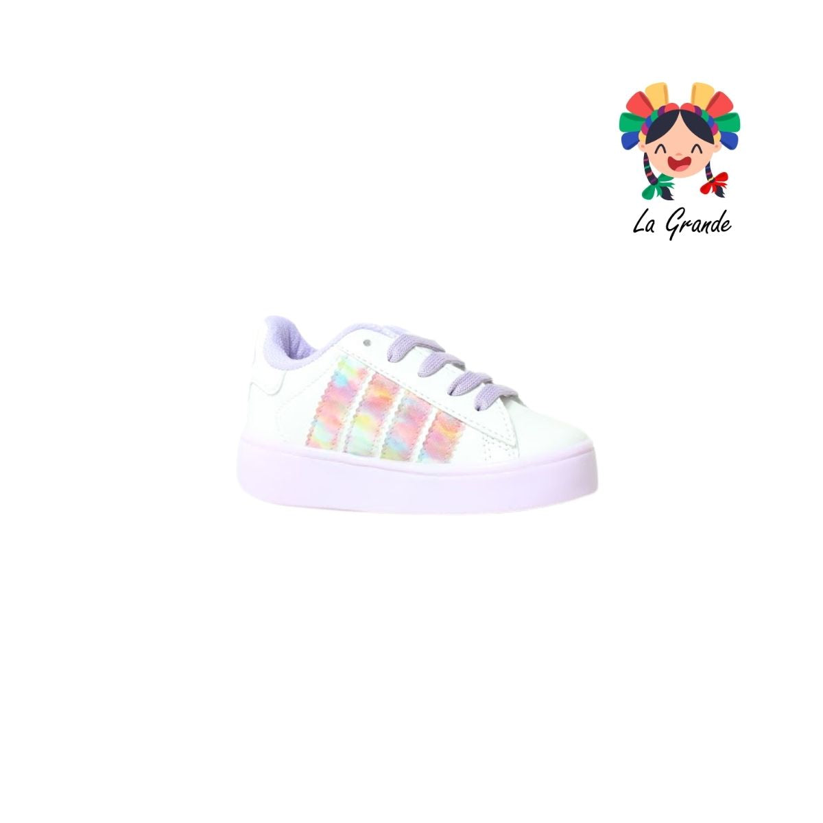V-040 VANNI CLUB Lila Blanco Sintético Tenis Casual para Niña