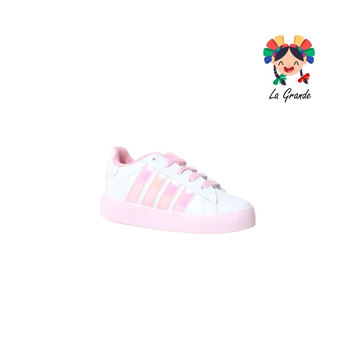 V-040 VANNI CLUB Rosa Blanco Sintético Tenis Casual para Niña