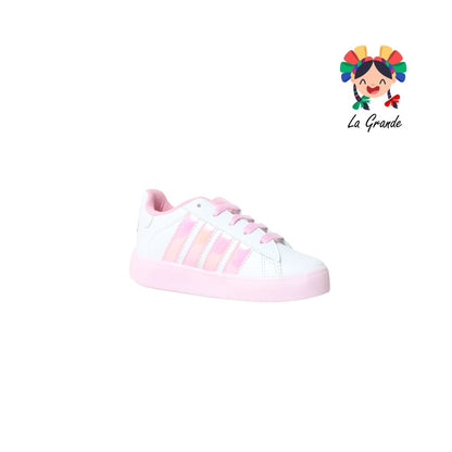 V-040 VANNI CLUB Rosa Blanco Sintético Tenis Casual para Niña