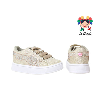 V-051 VANNI CLUB Oro Picket Tenis Casual para Niña