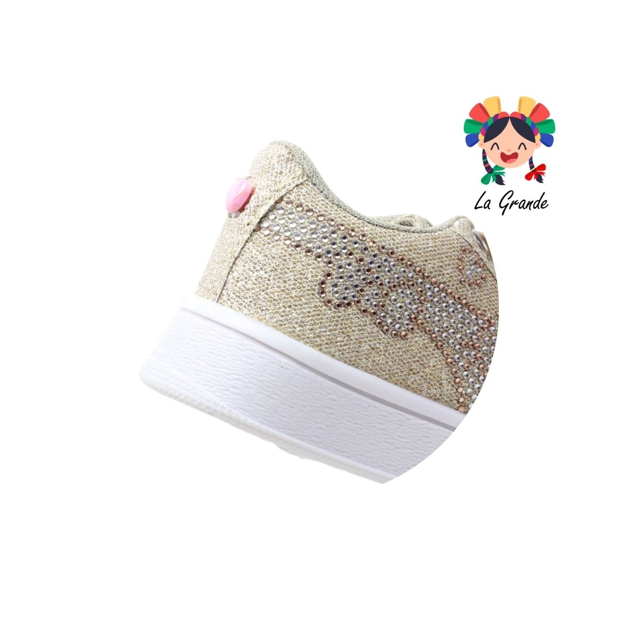 V-051 VANNI CLUB Oro Picket Tenis Casual para Niña
