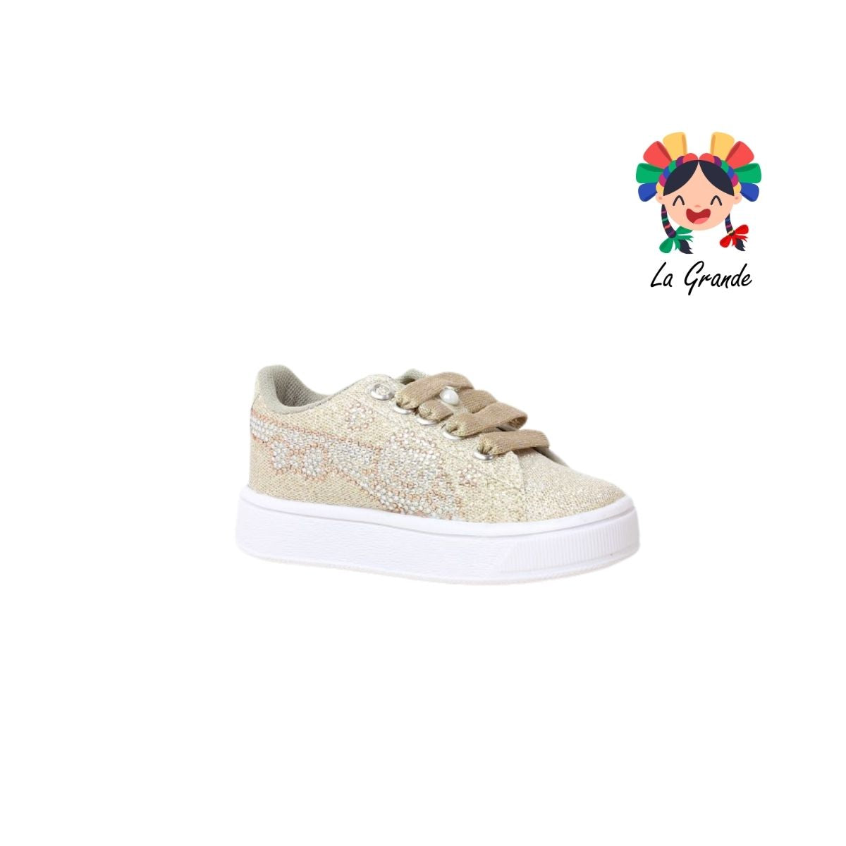 V-051 VANNI CLUB Oro Picket Tenis Casual para Niña