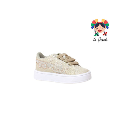 V-051 VANNI CLUB Oro Picket Tenis Casual para Niña