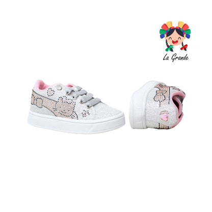 V-051 VANNI CLUB Plata Picket Tenis Casual para Niña