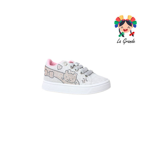V-051 VANNI CLUB Plata Picket Tenis Casual para Niña