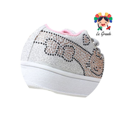 V-051 VANNI CLUB Plata Picket Tenis Casual para Niña