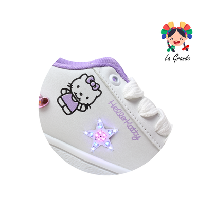 V-060 VANNI CLUB Blanco Lila Tenis con Luz Led para Bebé y Niña