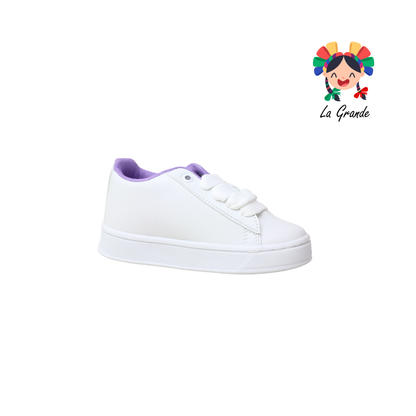 V-060 VANNI CLUB Blanco Lila Tenis con Luz Led para Bebé y Niña