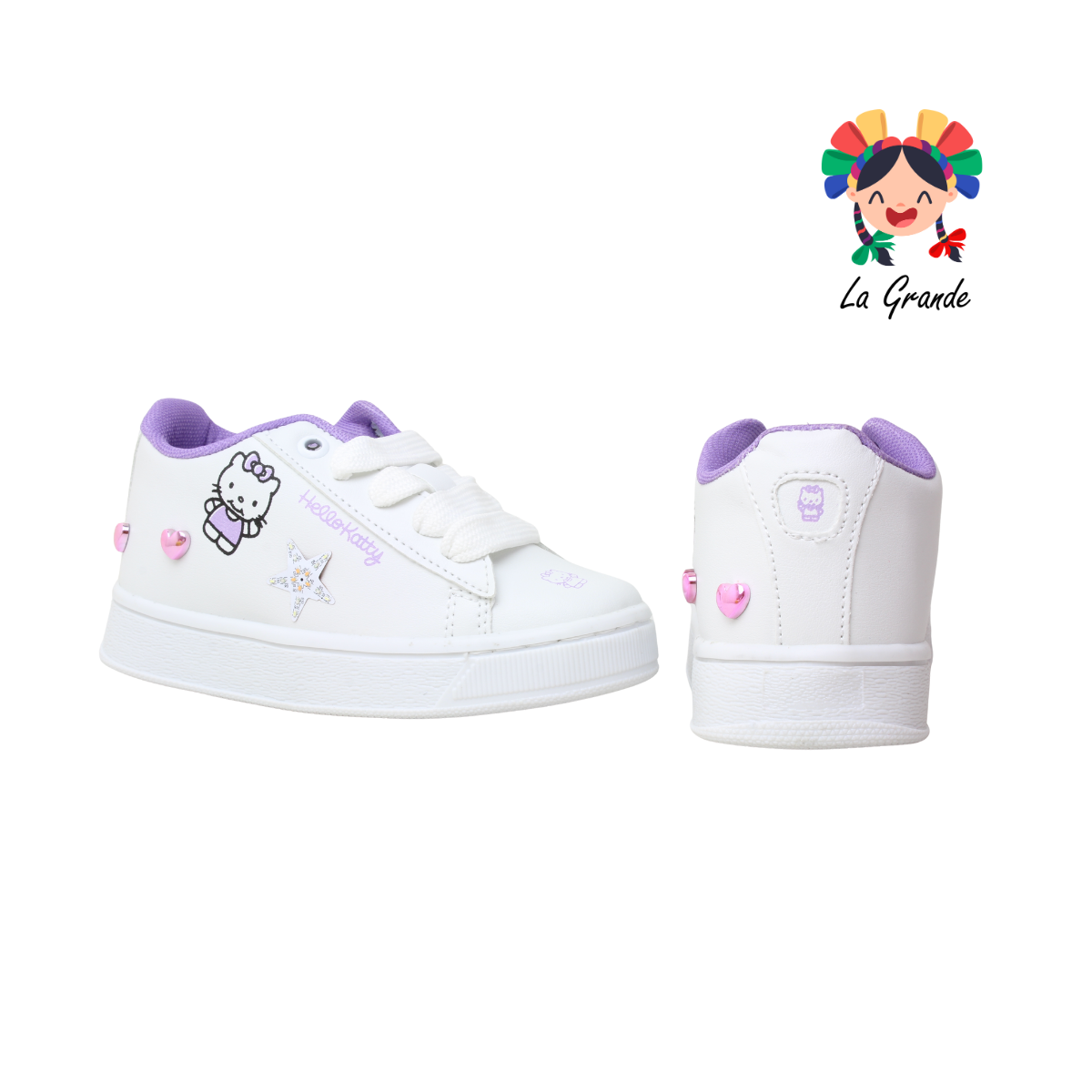 V-060 VANNI CLUB Blanco Lila Tenis con Luz Led para Bebé y Niña