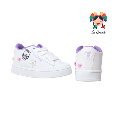 V-060 VANNI CLUB Blanco Lila Tenis con Luz Led para Bebé y Niña