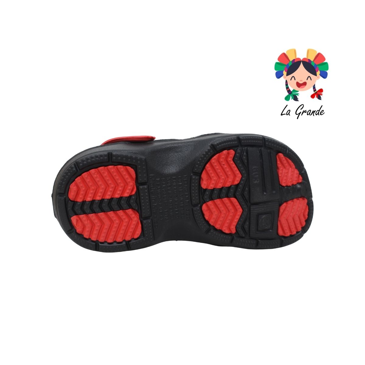 XJ908 TIGRE Negro Rojo Sandalia Sint Tipo Crocs para Joven, Dama y Cabellero
