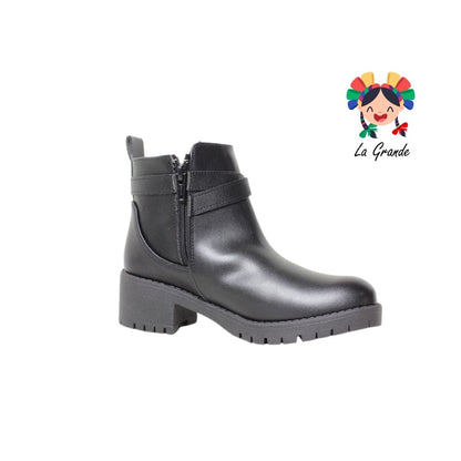 703 YUL Negro Sintético Botín Casual para Dama