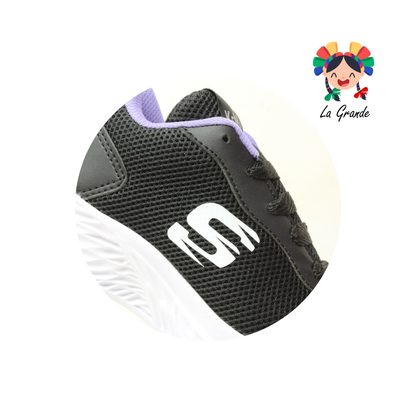 K-501 KEMA Negro Lila Tenis Deportivo para Niña
